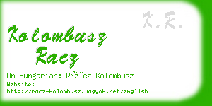 kolombusz racz business card